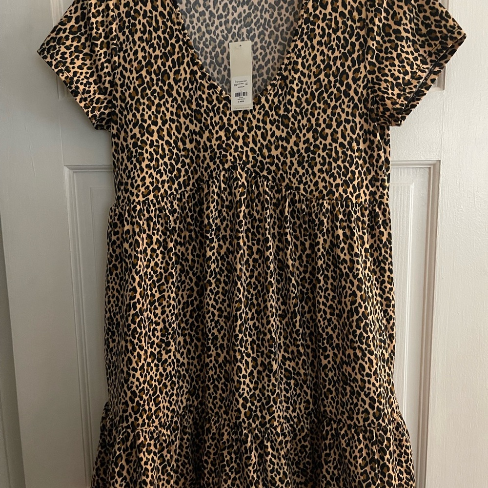 NWT super cute leopard print babydoll dress.
